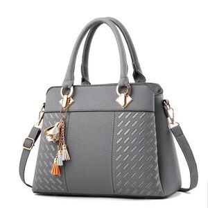 1pc Elegant Faux Leather Tote Bag